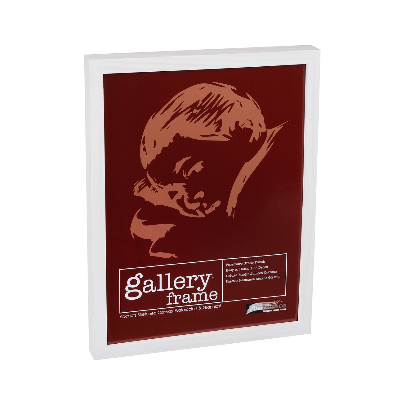 Ambiance Gallery Wood 1.5" Deep Picture Frames - Single 8"x10" White Wash Wood Frame, Shatter-Resistant Acrylic Glazing & MDF Backing, Horizontal or Vertical Wall Display